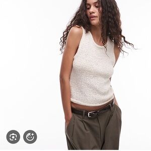 Mango Cream Crochet knit Tank Top